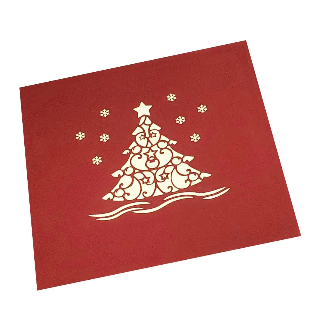 3D Christmas Tree With Ornaments Greeting Card Memories Treasured Forever