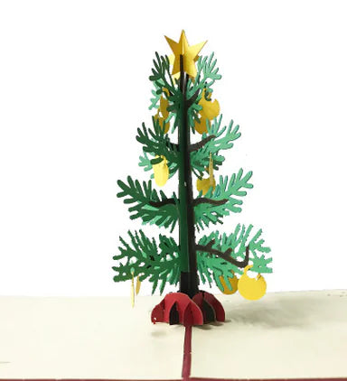 3D Christmas Tree With Ornaments Greeting Card Memories Treasured Forever