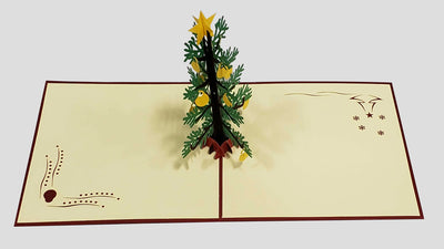 3D Christmas Tree With Ornaments Greeting Card Memories Treasured Forever